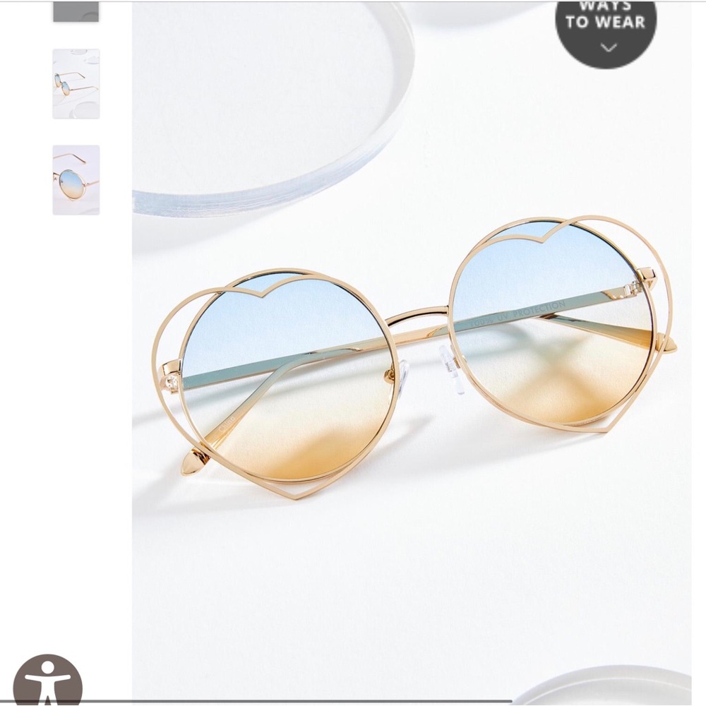 Metal Heart Circle Frame Sunglasses - Picture 5 of 7